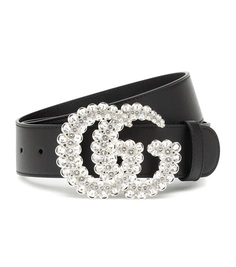 gucci black crystal belt|silver gucci belt women.